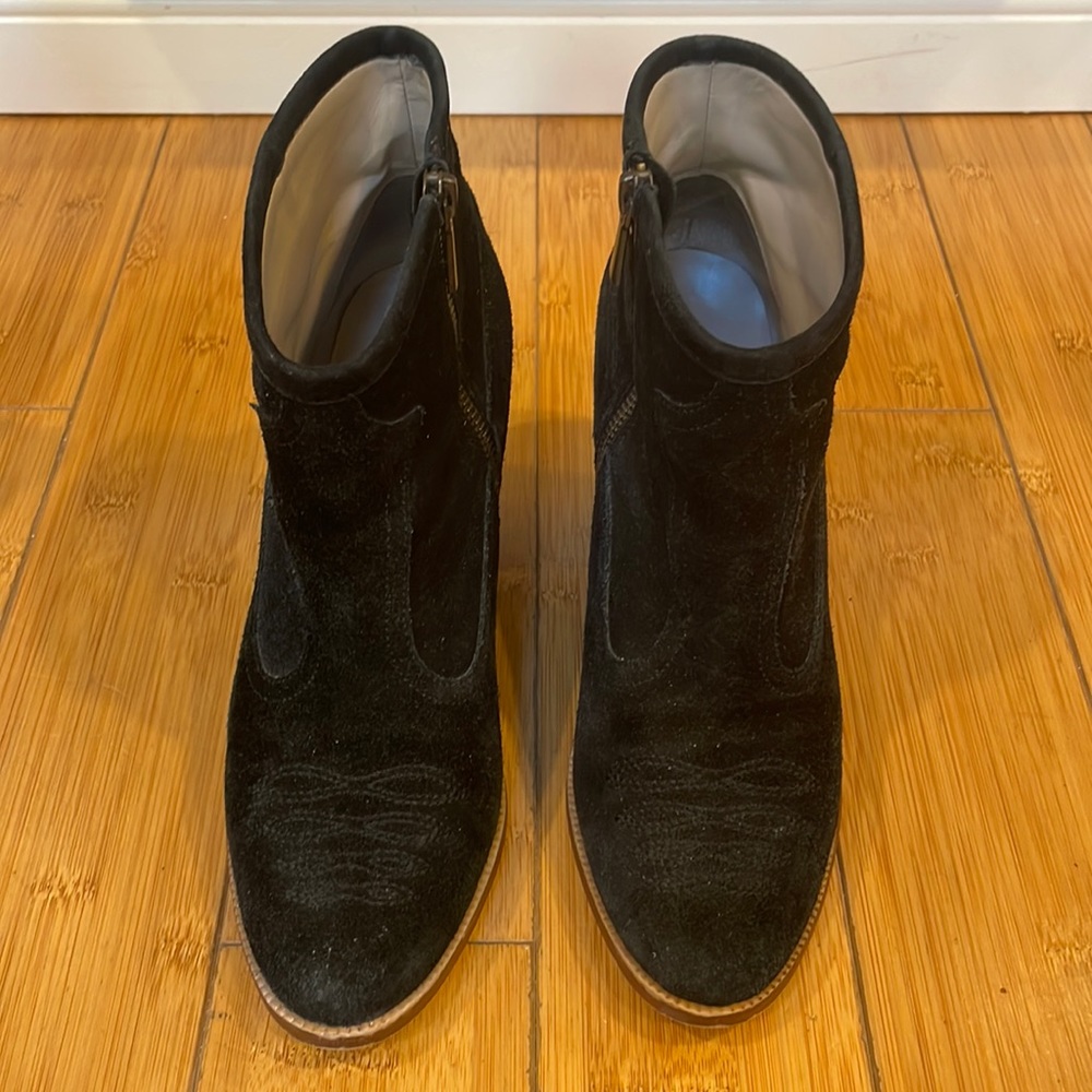 Black suede booties
